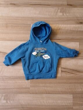 Gymboree Blue Helicopter Hoodie Size 18-24 Months FLAW(K)